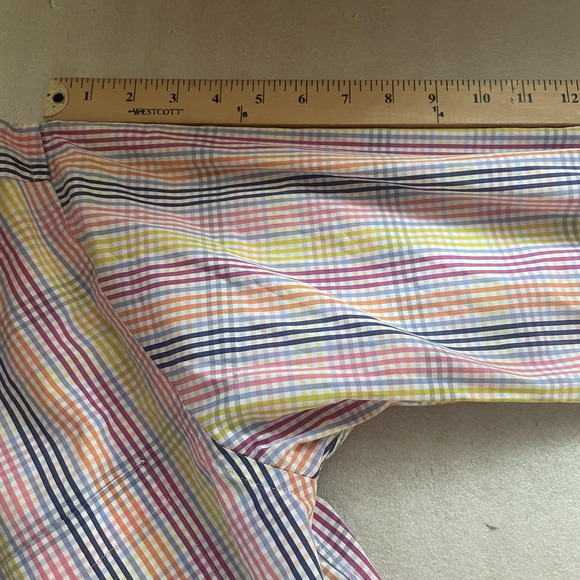 Brooks Brothers Dress Shirt Men Medium Multicolor Tattersall Button Down US Made - Picture 7 of 13